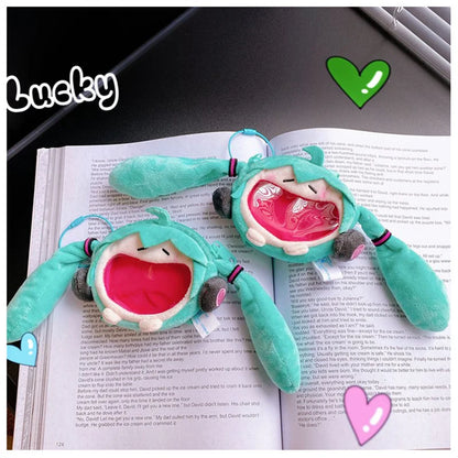 Hatsune Miku Coin Purse Shoulder Bag – Kawaii 14cm Plush Headphone Bag, Cartoon Crossbody Keychain Pendant, Perfect Girl Gift