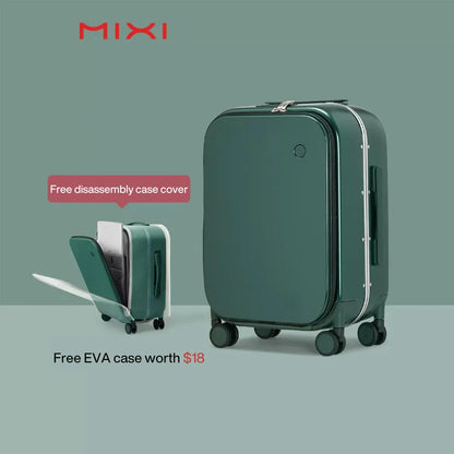 Mixi Aluminum Frame Carry-On Suitcase — Patent Design Rolling Luggage for Cabin, 18/20/24 Inch M9260