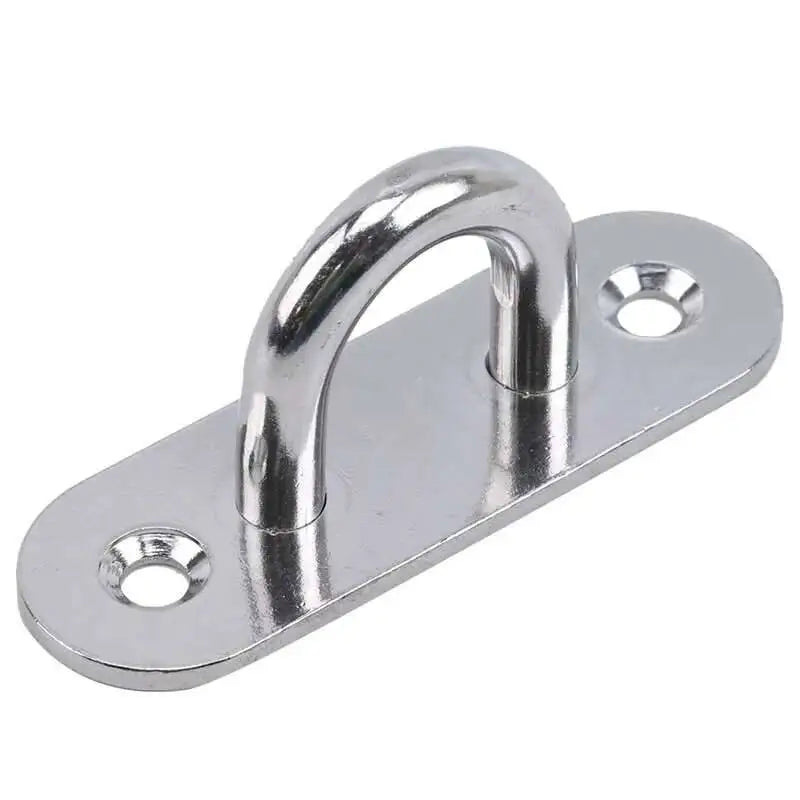 304 Marine Grade Stainless Steel Oval Eye Deck Buckle Staple Set – M5 M6 M8 Fasteners for Boat Shade Sail Mounting