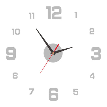 3D Frameless DIY Wall Clock — Creative Mute Digital Wall Sticker for Home, Living Room, and Office Decoration