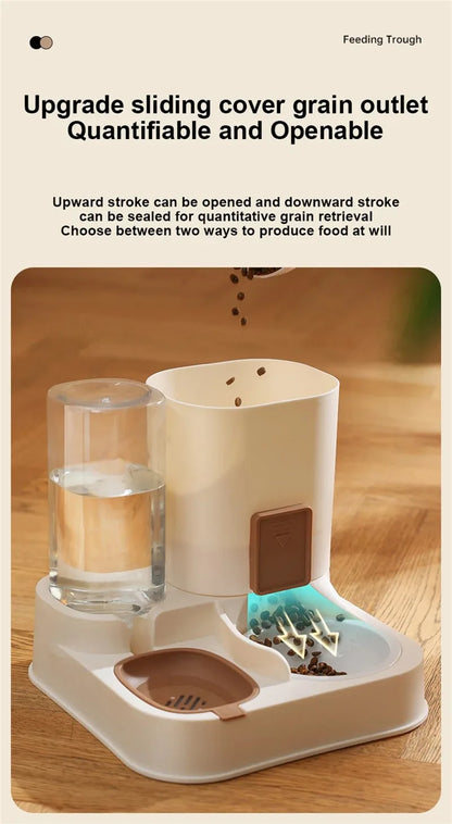 Automatic Cat Feeder & Water Dispenser – Large Capacity Dry & Wet Food Container