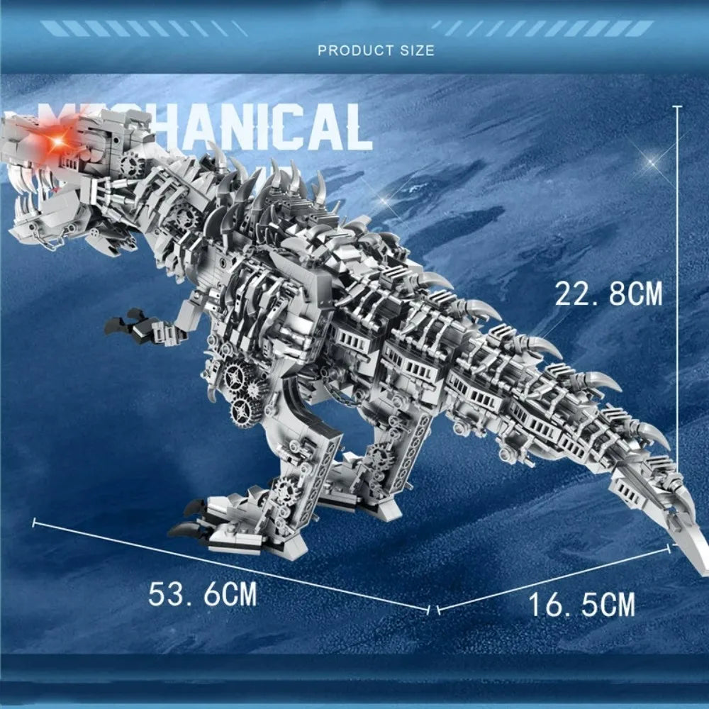 1766-Piece Battle Mech T-Rex Building Blocks – Articulated Robotic Dinosaur Model Kit for Display & Play