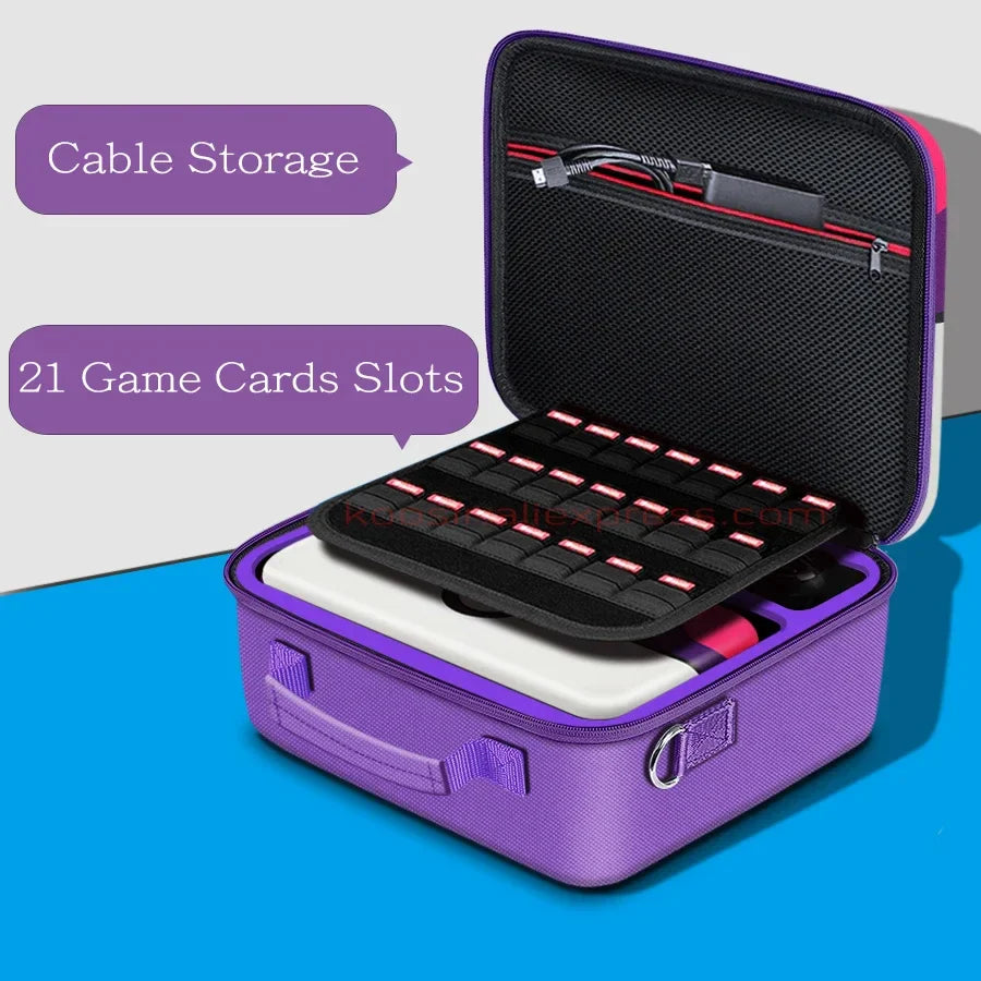 Cute Carrying Case for Nintendo Switch — Hard Shell Storage & Shoulder Bag for Switch OLED Console & Accessories