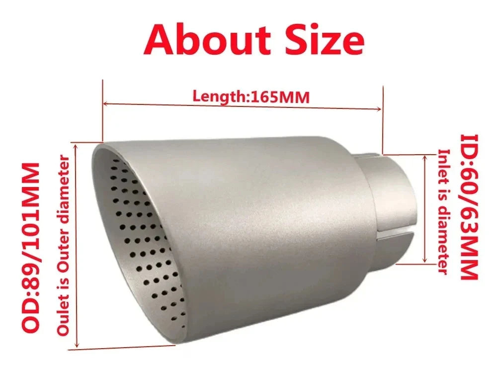 Genuine Matte 304 Stainless Steel Car Muffler Tip — Universal Exhaust Pipe Accessory