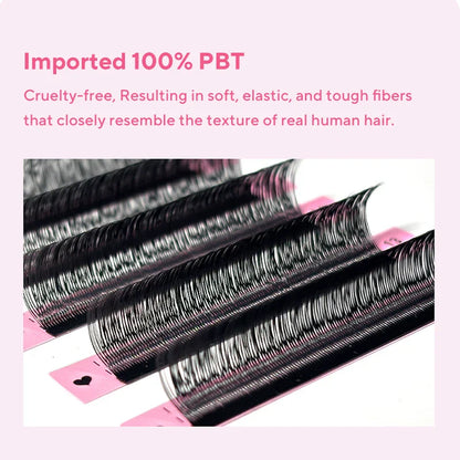 DIYDAY U-Shaped YY Eyelash Extensions – Premium PBT Double Layer Ultra Soft Featherlight Faux Mink False Lashes