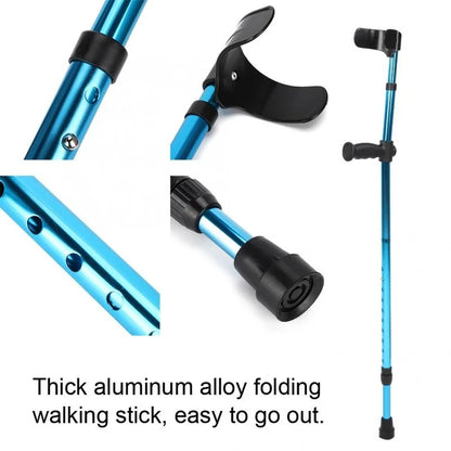 Adjustable Folding Aluminum Crutch – Telescopic Underarm Cane for Seniors & Disabled