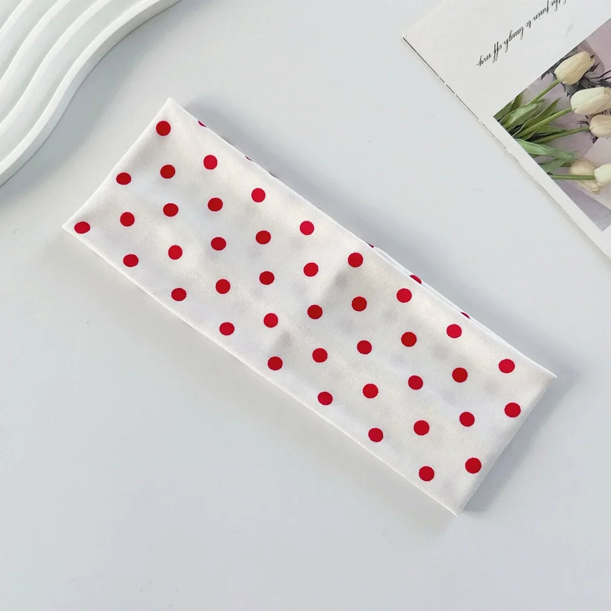 Retro Polka Dot Button Headband - Y2K French Style Cute Sweet Hair Accessory