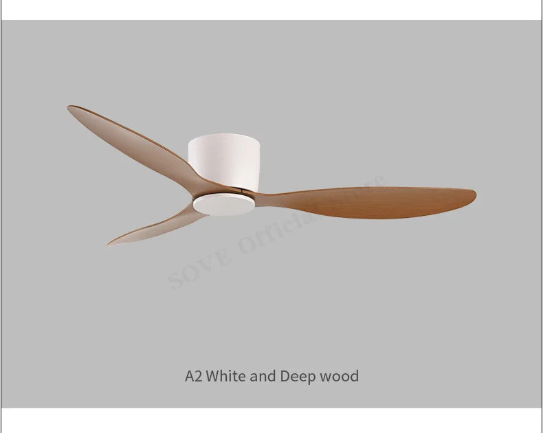 SOVE White Ultra-Thin 17cm DC Ceiling Fan — Low Floor Remote Control, Simple Design, No Light, 220V