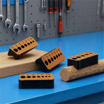Multi-Size Drill Guide Jig – 4–10mm Precision Drill Bit Alignment Tool for DIY Woodworking, Joints & Accurate Hole Positioning