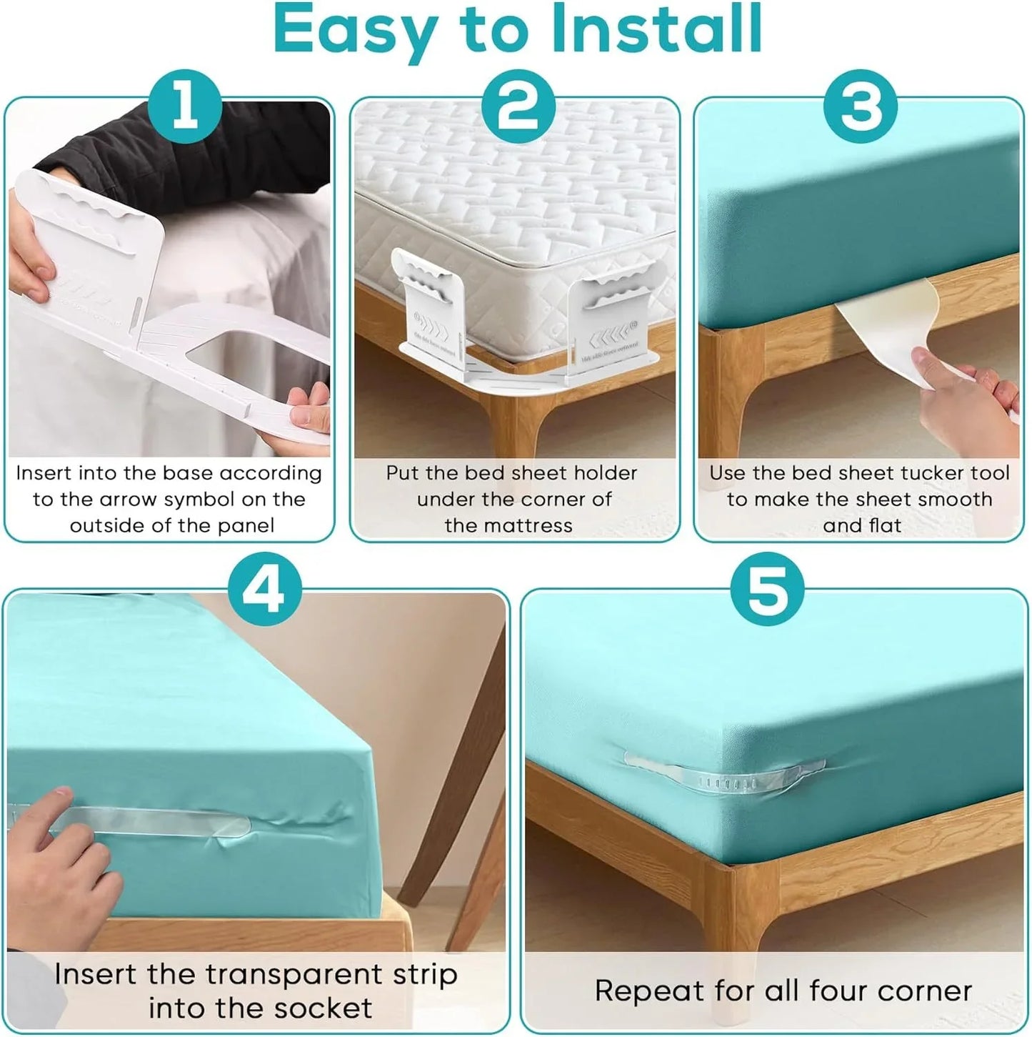 4pcs Heavy Duty Bedsheet Corner Tightener Clips – Durable Bed Sheet Grippers for Secure Fit & Protection