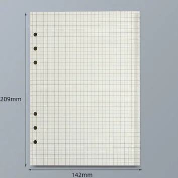 45 Sheets A5 A6 A7 Loose Leaf Notebook Refill – Spiral Binder Pages, Lined, Blank & Grid Craft Paper Stationery