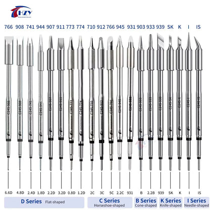 HZY C245 Series Soldering Iron Tips Set – I/IS/K/SK/939/945/966 Universal T245 Compatible Tips for Phone Repair & Soldering Stations