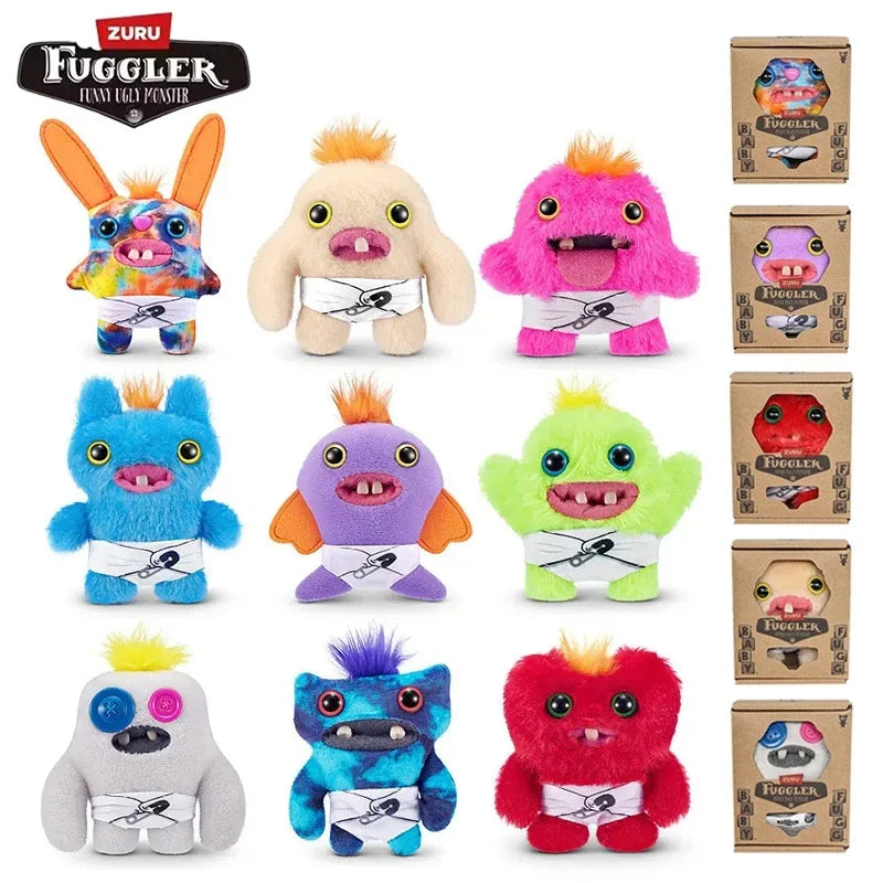 Fuggler Plush Baby Series Mr. Needles – Funny Ugly Monster Stuffed Doll, Munch Rabid Rabbit Wide-Eyed Weirdo Soft Toy 9cm