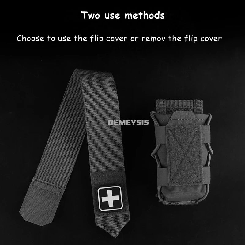 Tactical Tourniquet Pouch - Universal EMT Trauma First Aid Holder for Airsoft & Survival Gear