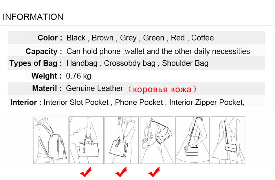 2023 Genuine Cow Leather Women’s Handbag – Large Vintage Office Tote Shoulder Bag for Ladies