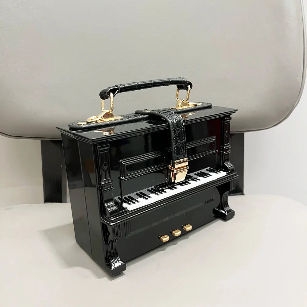 Luxury Designer Piano-Shaped Handmade Crossbody Shoulder Bag for Women – Elegant Purse, Messenger & Banquet Bag