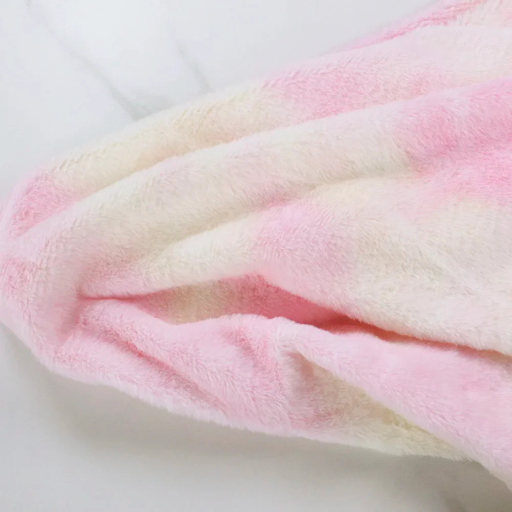 8MM Tie-Dye Plush Fur Fabric — Soft Gradient Rabbit Fur for DIY Dolls, Clothing, Pillows & Scarves