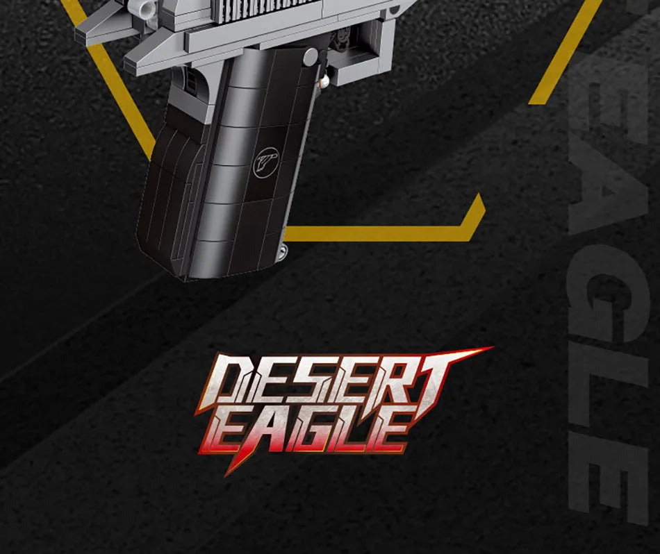 795pcs Desert Eagle Handgun Building Block Set – Military MOC Pistol Toy for Kids & Adults