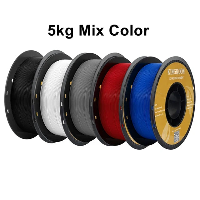 KINGROON PETG 3D Printer Filament 1.75mm – 5KG/10KG Mix Color Rolls for FDM 3D Printing (1kg/roll)