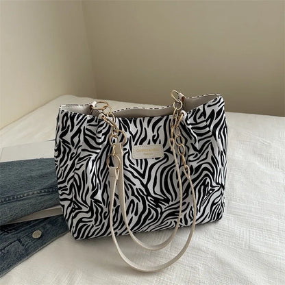 Women’s Nylon Animal Print Shoulder Tote Bag – Large Capacity Casual Handbag for Teen Girls Gift