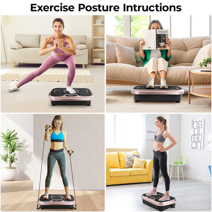 Vibration Plate Exercise Machine – Whole Body Fitness Platform with Loop Bands for Home Workout