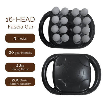 16-Head Fascia Massage Gun – High-Frequency Vibration Body Massager for Back, Waist, Neck, and Shoulders, Muscle Relief