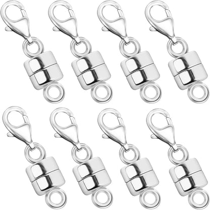 4pcs Magnetic Necklace Clasps - 14K Gold & Silver Plated Jewelry Clasp Converters with Lobster Closure