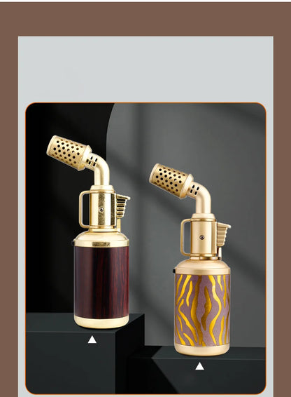 JOBON Creative Cigar Lighter | Windproof Blue Flame with Locking Rotor & UV Transfer Print, Unique Gift Craft