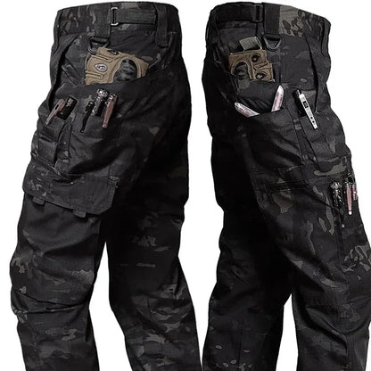 Men’s Tactical Cargo Work Pants - Multi Pocket Waterproof Outdoor Hiking Trousers for Spring Autumn Workwear