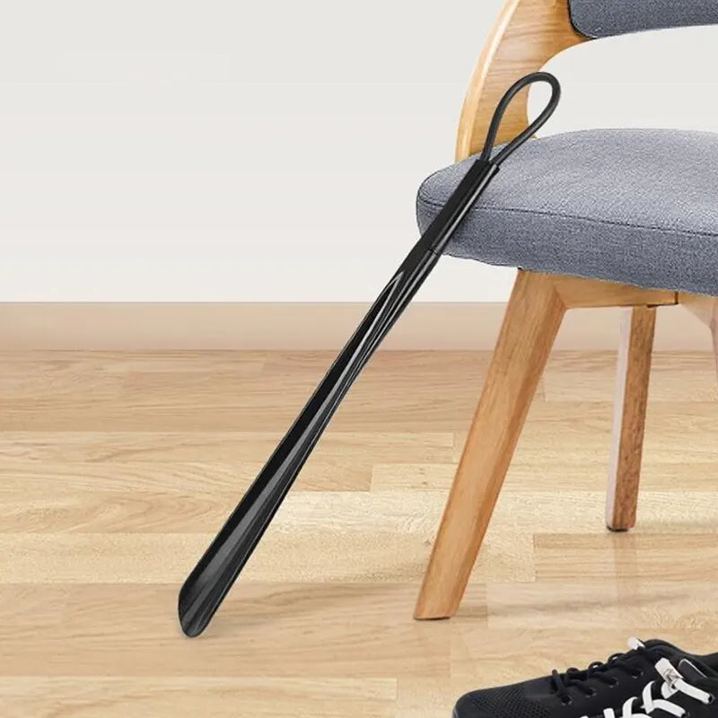 Extra Long Black Plastic Shoe Horn Spoon Shape - Flexible Shoe Lifter & Shoe Accessory