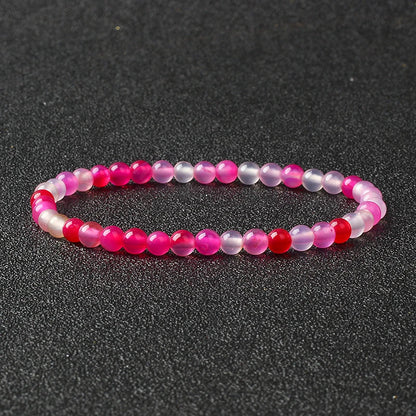 4mm Natural Stone Bead Stretch Bracelet for Men & Women – Agate Lava Handmade Reiki Crystal Jewelry