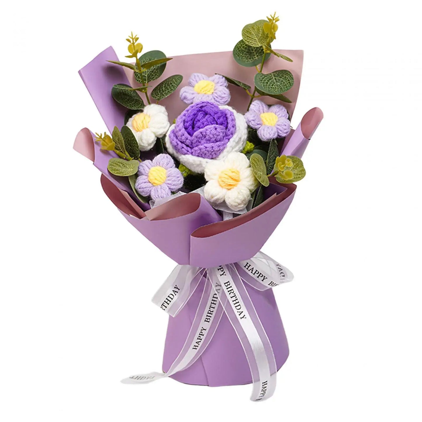 Knitted Flower Bouquet — Crochet Home Decor for Teacher’s Day, Birthday & Anniversary