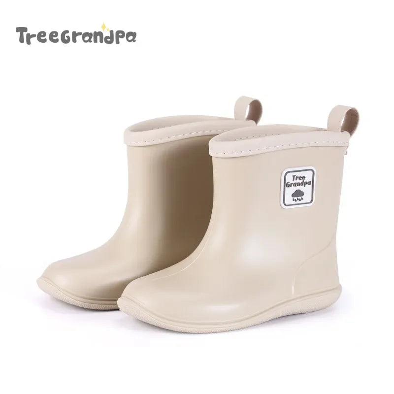 Kids Rain Boots – Waterproof PVC Anti-Slip Mid-Calf Shoes for Boys & Girls