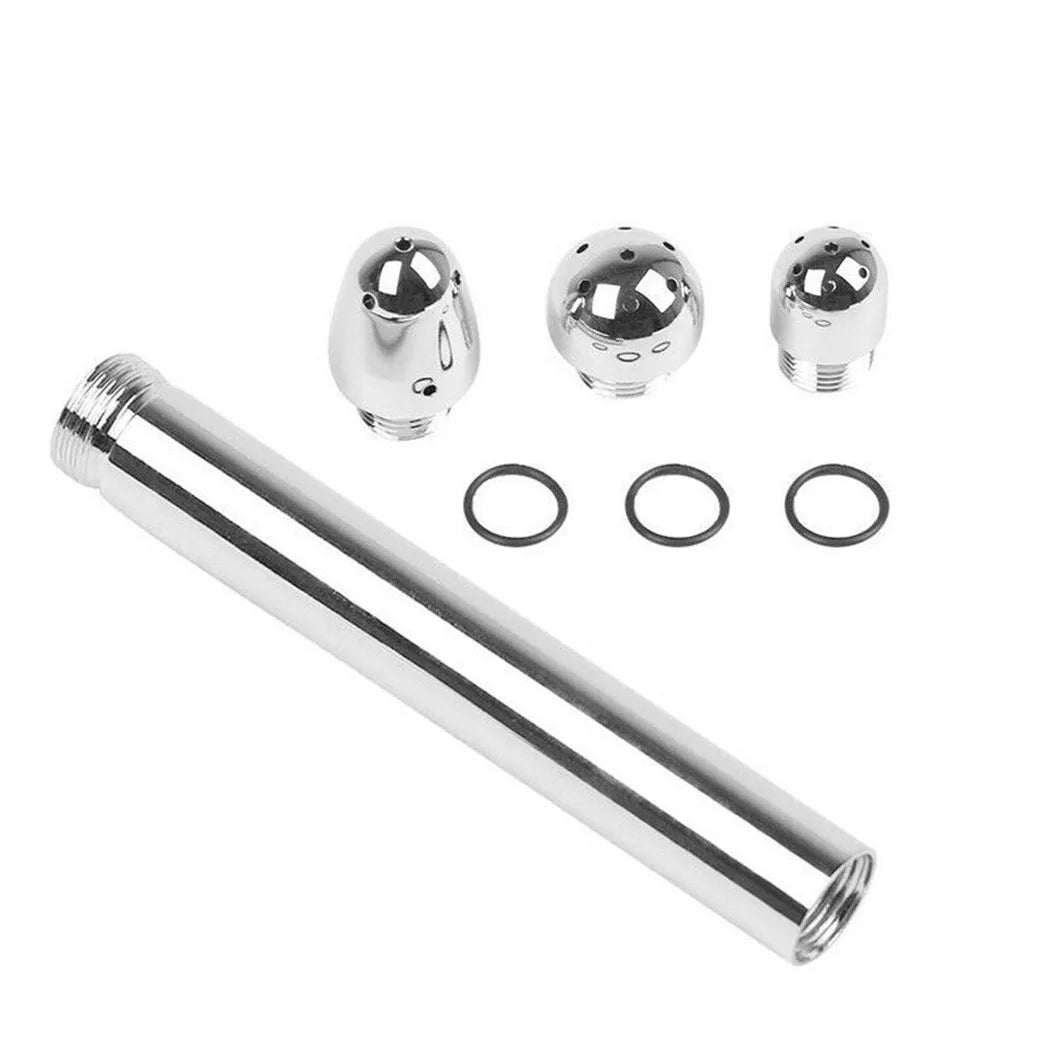 Anal Douche Enema Set – Aluminum Shower with 3 Nozzle Options for Complete Cleansing