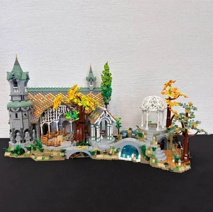 Rivendell Street View Building Blocks Set - 6167pcs Film Series Model, Compatible with 10316 Style Bricks, Ideal Gift for Kids