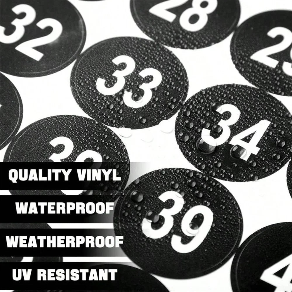 1-Inch Waterproof Number Stickers 1-50 – Self-Adhesive Vinyl Consecutive Decals for Crafts, Parties & Organization