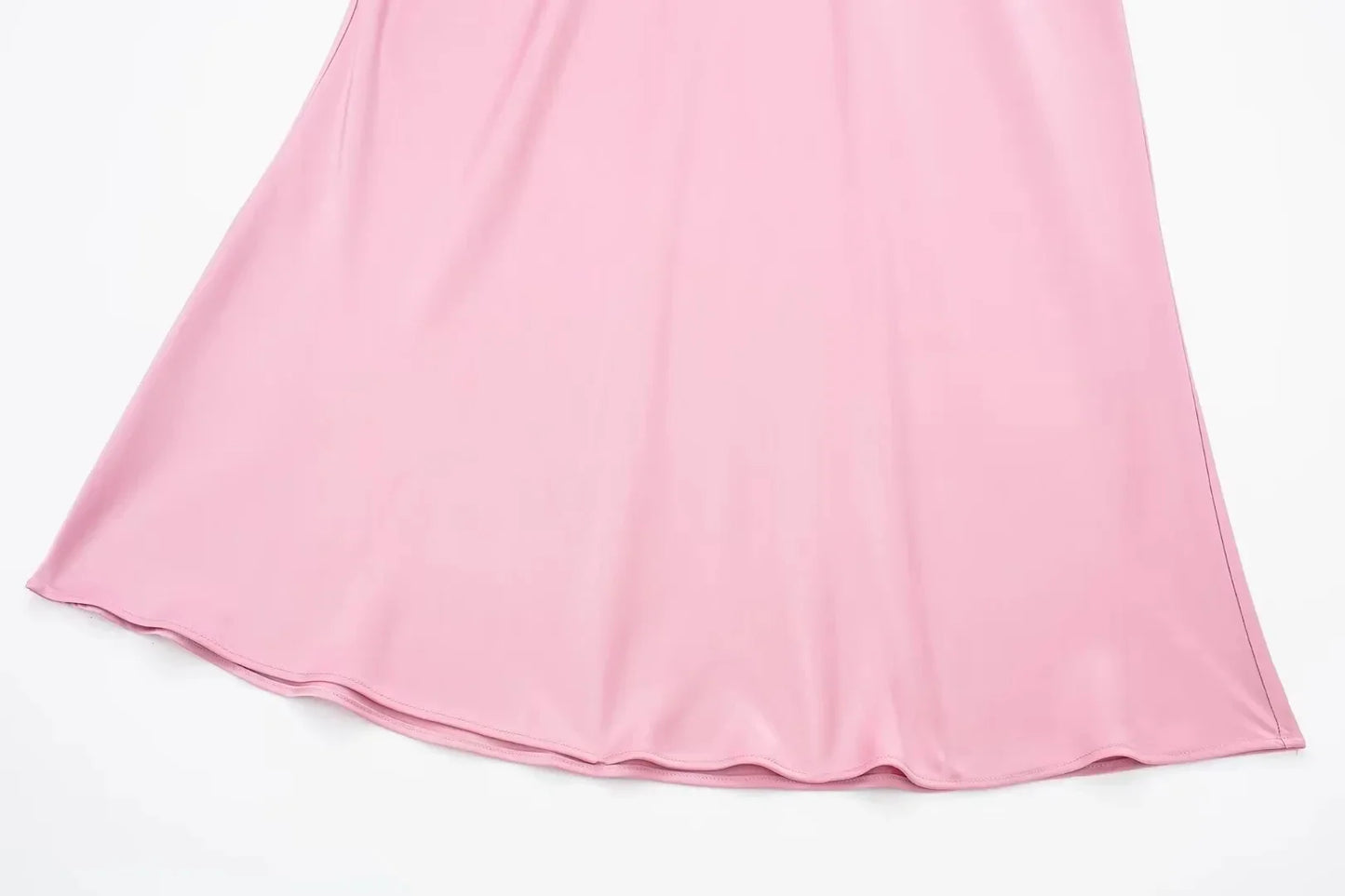 TRAFZA 2024 Y2K Women’s Long Skirt – Elastic High-Waist A-Line Satin Skirt for Spring Casual & High Street Fashion