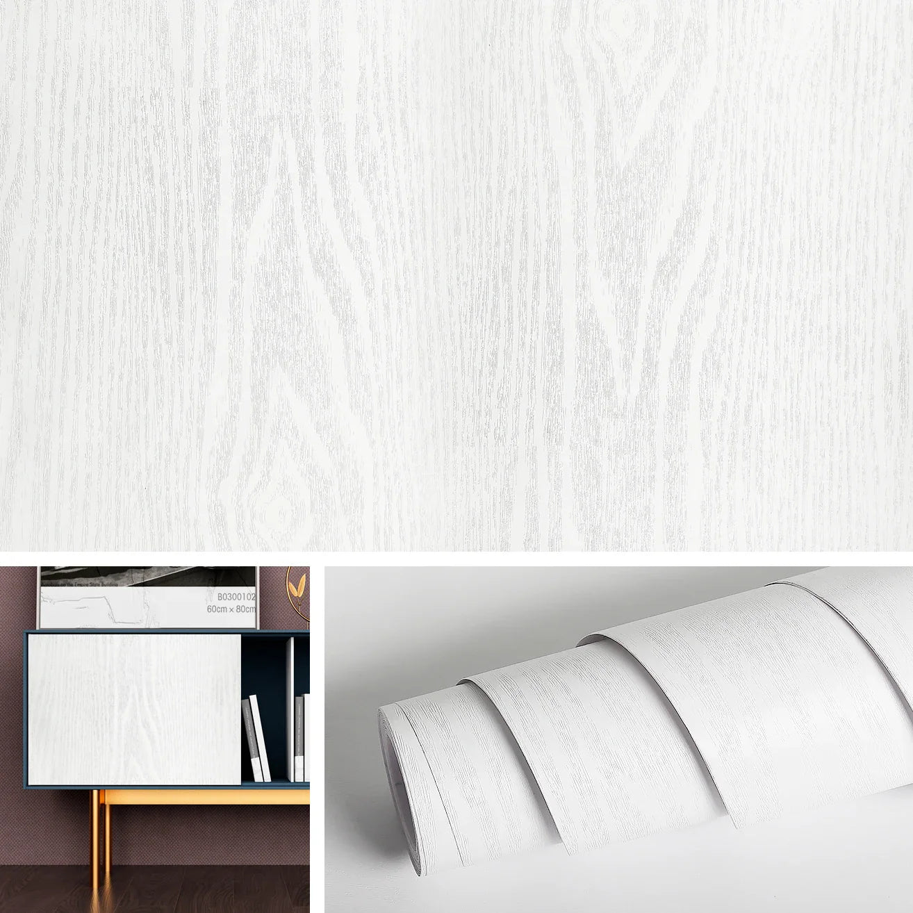 Self-Adhesive Waterproof Wood Grain Vinyl Wallpaper Roll – PVC Wall Sticker for Furniture Renovation & Bedroom Home Decor