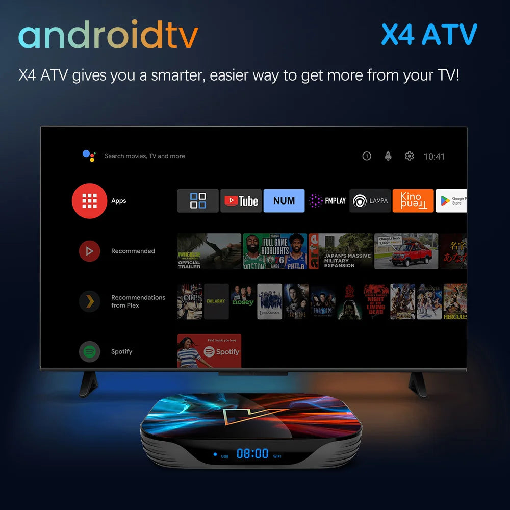 VONTAR X4 Android TV Box – Android 11.0, Amlogic S905X4, 4K, Google Voice Input, 4GB RAM, 32GB EMMC, WiFi