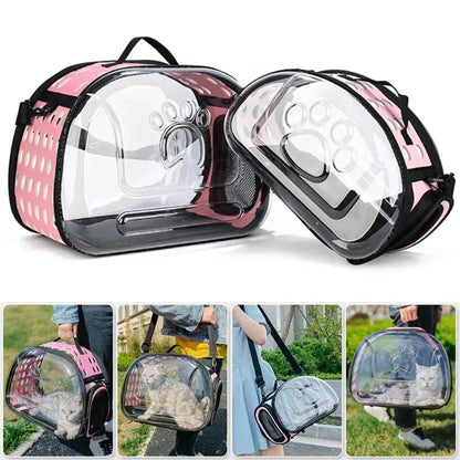 Travel in Style with the Pet Shoulder Bag - Breathable, Transparent Capsule Cat Carrier Handbag for Outdoor Adventures with Your Puppy or Kitten