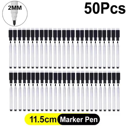 Magnetic Dry Erase Markers with Eraser Caps - Black Whiteboard Pens for School, Home and Office