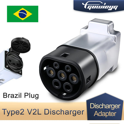 GUWIEYG V2L Discharger Type 2 EV Cable Adapter – Vehicle to Load (V2L) Support for MG, BYD, Brazil Plug