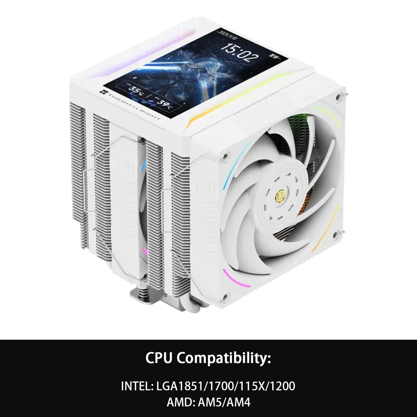 Thermalright Peerless Assassin 120 ARGB CPU Air Cooler – Digital Black Dual Tower High Performance Radiator for Intel LGA1851/1700/1200/115X & AMD AM4/AM5