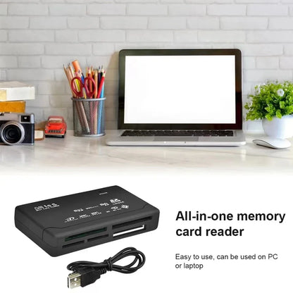 USB 2.0 Mini Memory Card Reader - Multifunctional All-in-One, 480Mbps, Supports TF, M2, XD, CF, Micro SD Cards