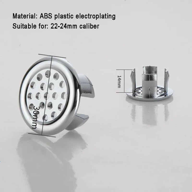 Brass Bathroom Sink Overflow Cover Cap – Chrome Trim Basin Faucet Hole Ring Insert Replacement, Bathroom Accessories for Universal Fit & Easy Installation
