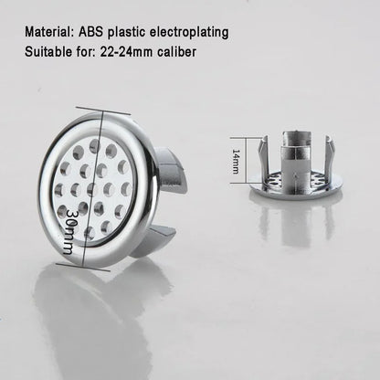 Brass Bathroom Sink Overflow Cover Cap – Chrome Trim Basin Faucet Hole Ring Insert Replacement, Bathroom Accessories for Universal Fit & Easy Installation