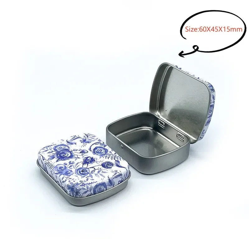 Square Silver Tin Storage Boxes – Small Metal Box for Jewelry, Keys, Coins & Wedding Candy