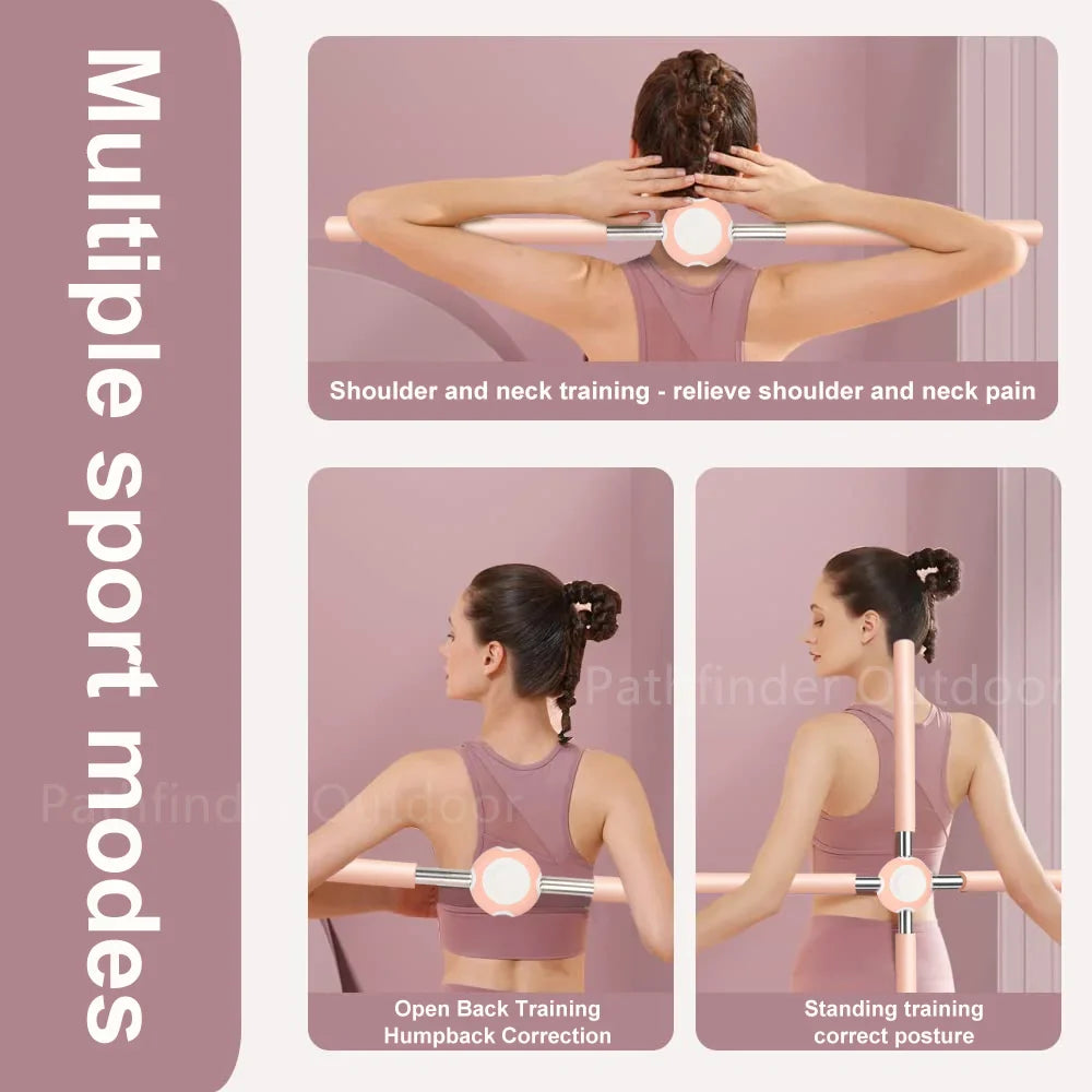 Adjustable Yoga Hunchback Corrector: Stainless Steel Body Stick for Improved Posture, Standing Training - Gym & Home Sports Equipment