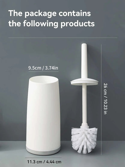 WORTHBUY Toilet Brush Set - Long Handle Bathroom Cleaning Brush with Standing Holder Base for WC Care