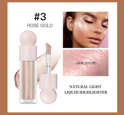 4-Color Liquid Face Highlighter — Bronzer & Contour Shimmer Makeup